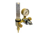 Регулятор давления с двумя расходомерами AMFLO R196C-25L для CO2 одноступенчатый, регулировка потока до 25л/мин. латунный, для MIG/TIG с манометром, PRV, входное давление до 150 бар,  выходное 3,5 бара / Gas regulator R196C-25L